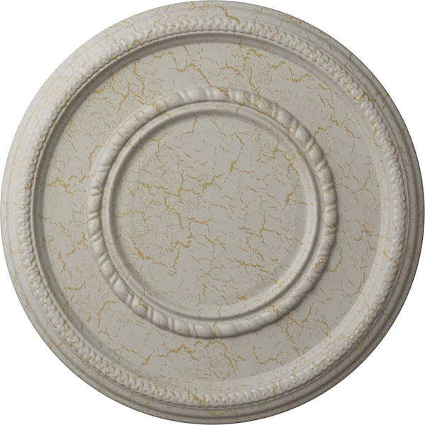 Ekena Millwork Federal Roped Large Medallion (Canopies up to 7 3/4"), 17 3/8"OD x 1 1/8"P, Pot of Cream Crackle CM17FEPCC - main